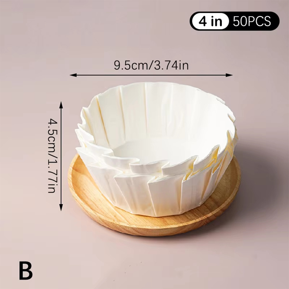 Gambar produk AIMAL Kertas Kue Paper Basque Cheese Cake Baking Food Grade 50 PCS 4 Inch - OXT-60 - 6