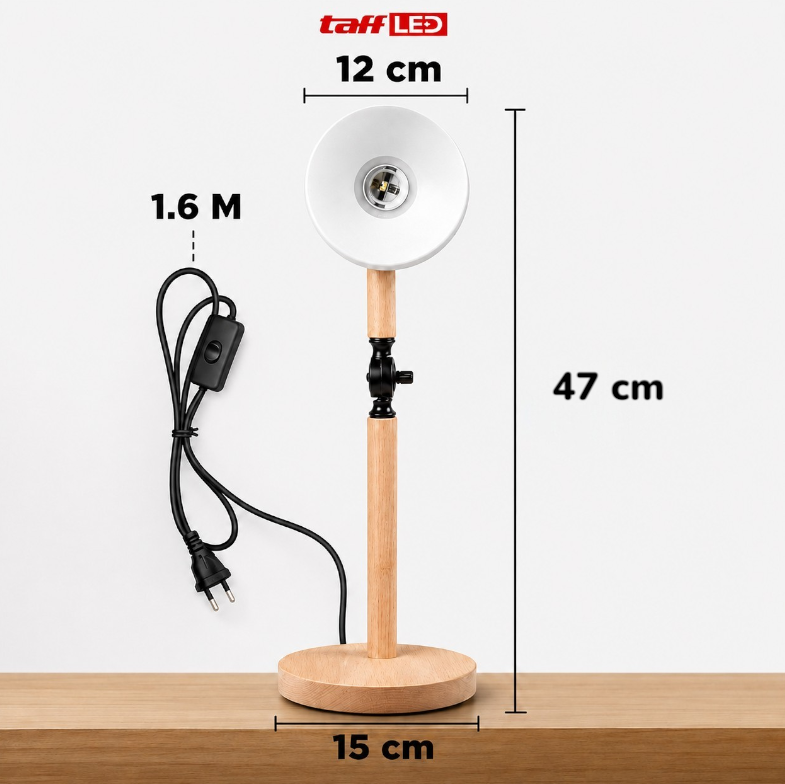 Gambar produk TaffLED Lampu Meja Belajar LED Model Nordic Wooden Art 12W 3in1 Color - PK407 - 8