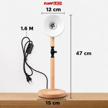 Gambar produk TaffLED Lampu Meja Belajar LED Model Nordic Wooden Art 12W 3in1 Color - PK407 - 8