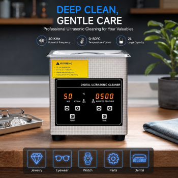 Gambar produk Taffware Mesin Pembersih Perhiasan Ultrasonic Cleaner Multifungsi 2L - KZ-D2
