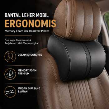 SCALZE Bantal Leher Mobil Ergonomis Memory Foam Car Headrest Pillow - AW-35