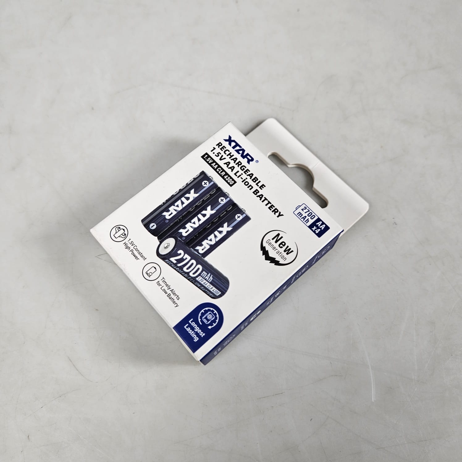 Gambar produk XTAR Baterai Isi Ulang AA Recharge Li-Ion Button Top 2700 mAh 1.5V 4PC - CLR 4300 - Kemasan