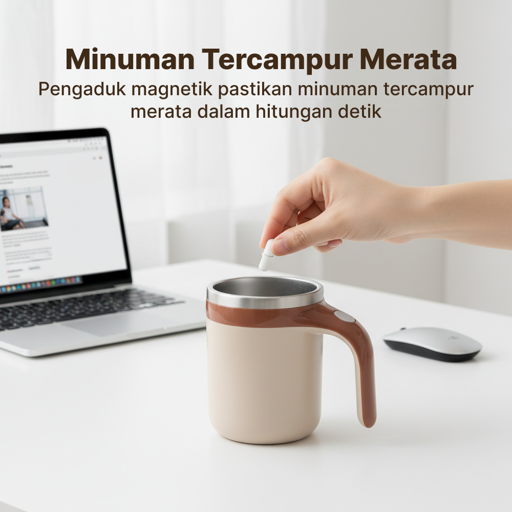 Gambar produk Ditim Cangkir Aduk Otomatis Rechargeable Self Stirring Mug 380ml - HF-630 - 1