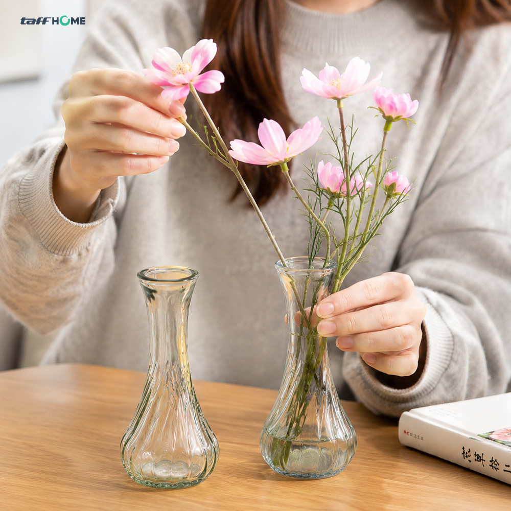 Gambar produk TaffHOME Vas Bunga Botol Kaca Estetik Multifungsi Spiral Flower Vase - FN-15 - 5