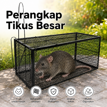 ADIWIN Jebakan Perangkap Tikus Besar Kucing Liar Otomatis Trap Cage - BK-10