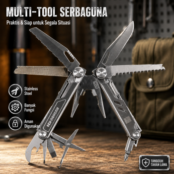Huohou Tang Lipat Survival Multi-Tools Pro 18in1 Stainless Steel - HU0191