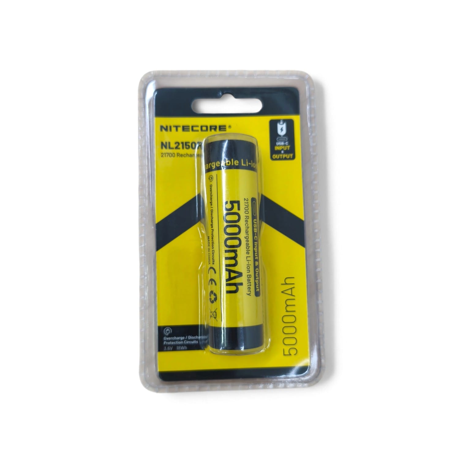 Gambar produk NITECORE Baterai Isi Ulang 21700 Flat Top Li-Ion 5000mAh 3.6V 1 PCS - NL2150RX - Kemasan