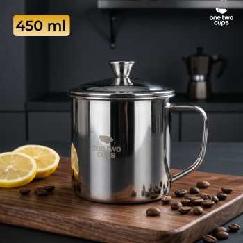 One Two Cups Cangkir Kopi Stainless Steel Coffee Mug 450ml with Lid - B45