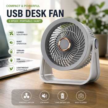 UNI Kipas Angin Meja USB Desk Fan 5 Speed Portable 5 W 1200mAh - FS-25