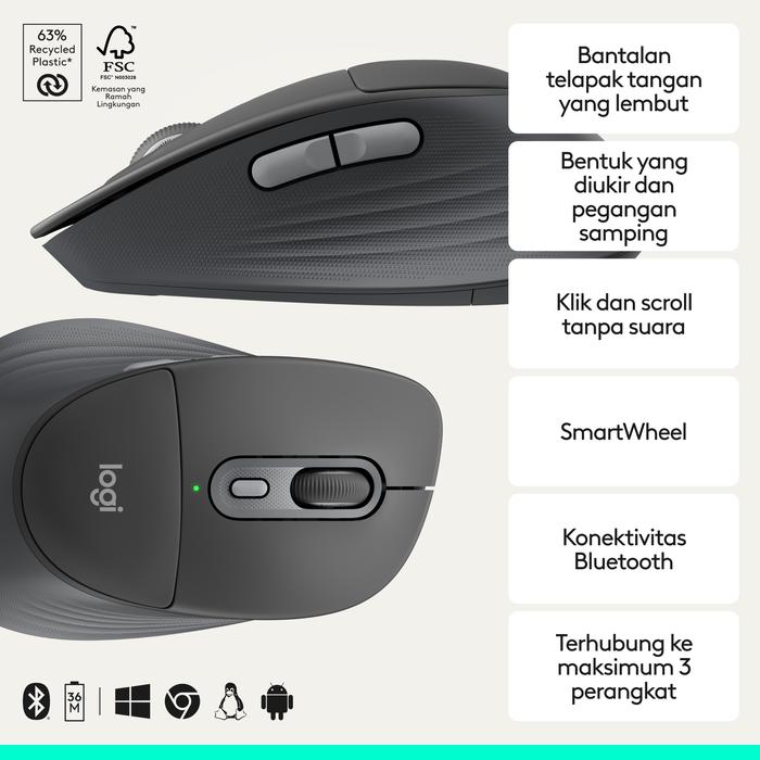Gambar produk Logitech Mouse Wireless Bluetooth Signature Comfort Plus - M850 L - 1