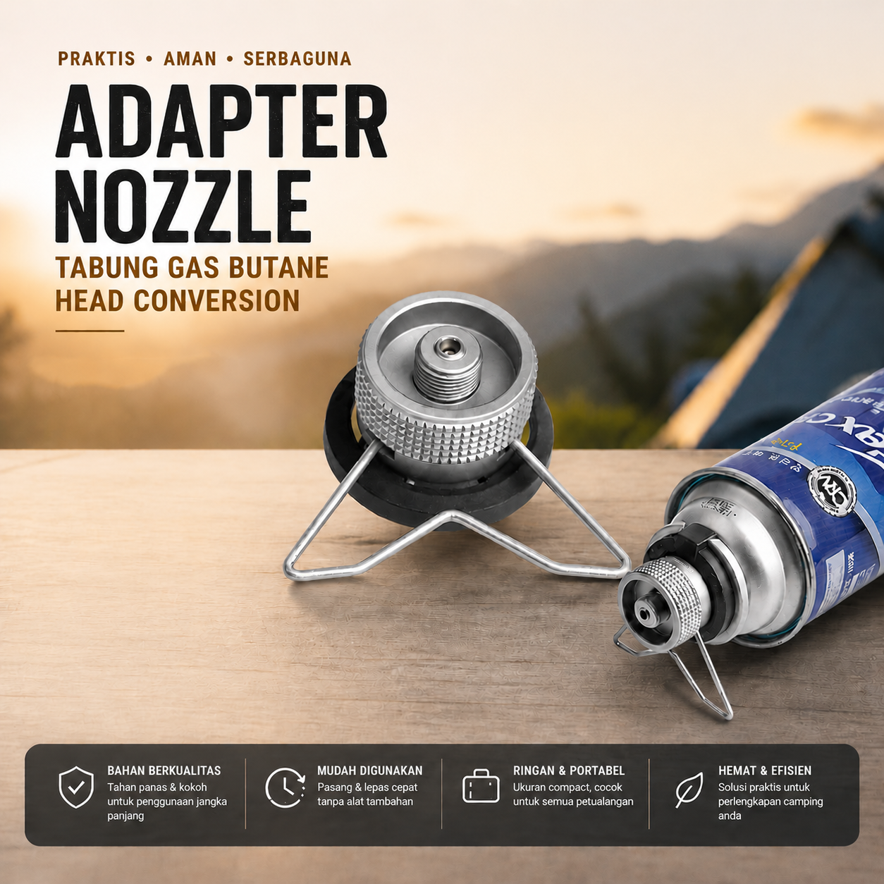 Gambar produk TaffSPORT Adapter Nozzle Tabung Gas Butane Head Conversion - Z10 - Utama