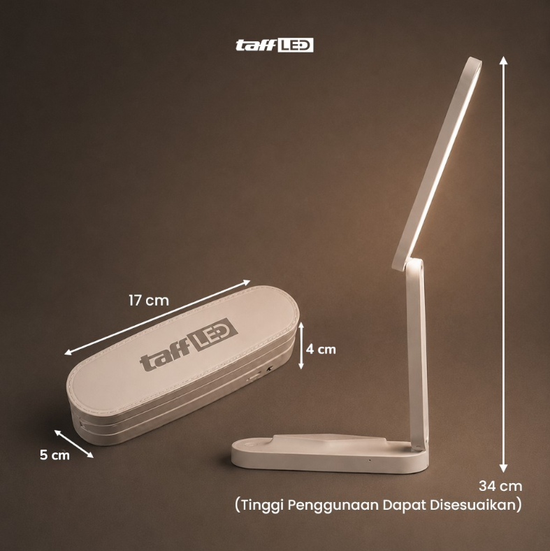 Gambar produk TaffLED Lampu Meja Belajar Rechargeable Foldable 3 Color 8W - 1308 - 7