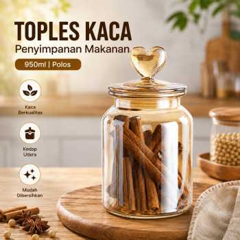 One Two Cups Toples Kaca Penyimpanan Makanan Kedap Udara 950ml - GFS137