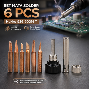Taffware Set Mata Solder Iron Tip Nonmagnetic Hakko 936 900M-T 6 PCS - 556