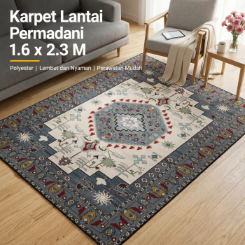 TaffHOME Karpet Lantai Permadani Persian Pattern Polyester 1.6x2.3M - BQ110