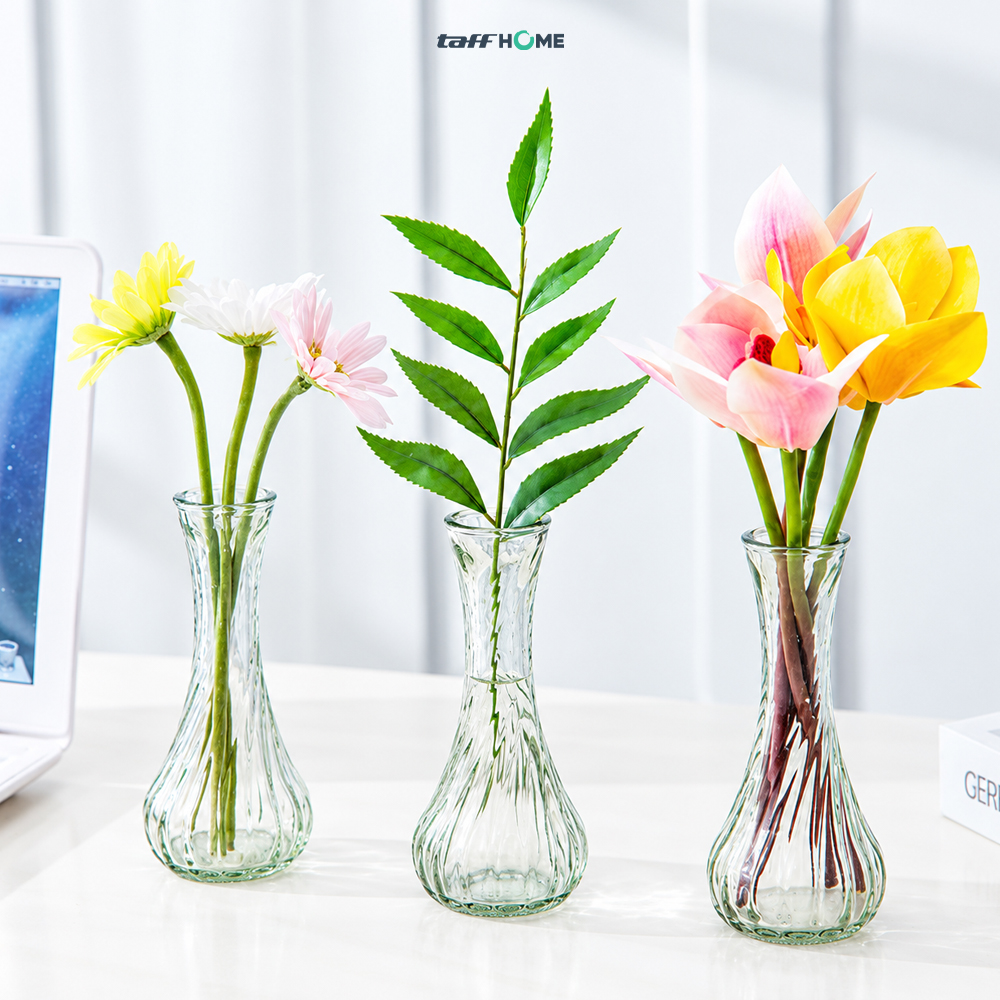 Gambar produk TaffHOME Vas Bunga Botol Kaca Estetik Multifungsi Spiral Flower Vase - FN-15 - 1