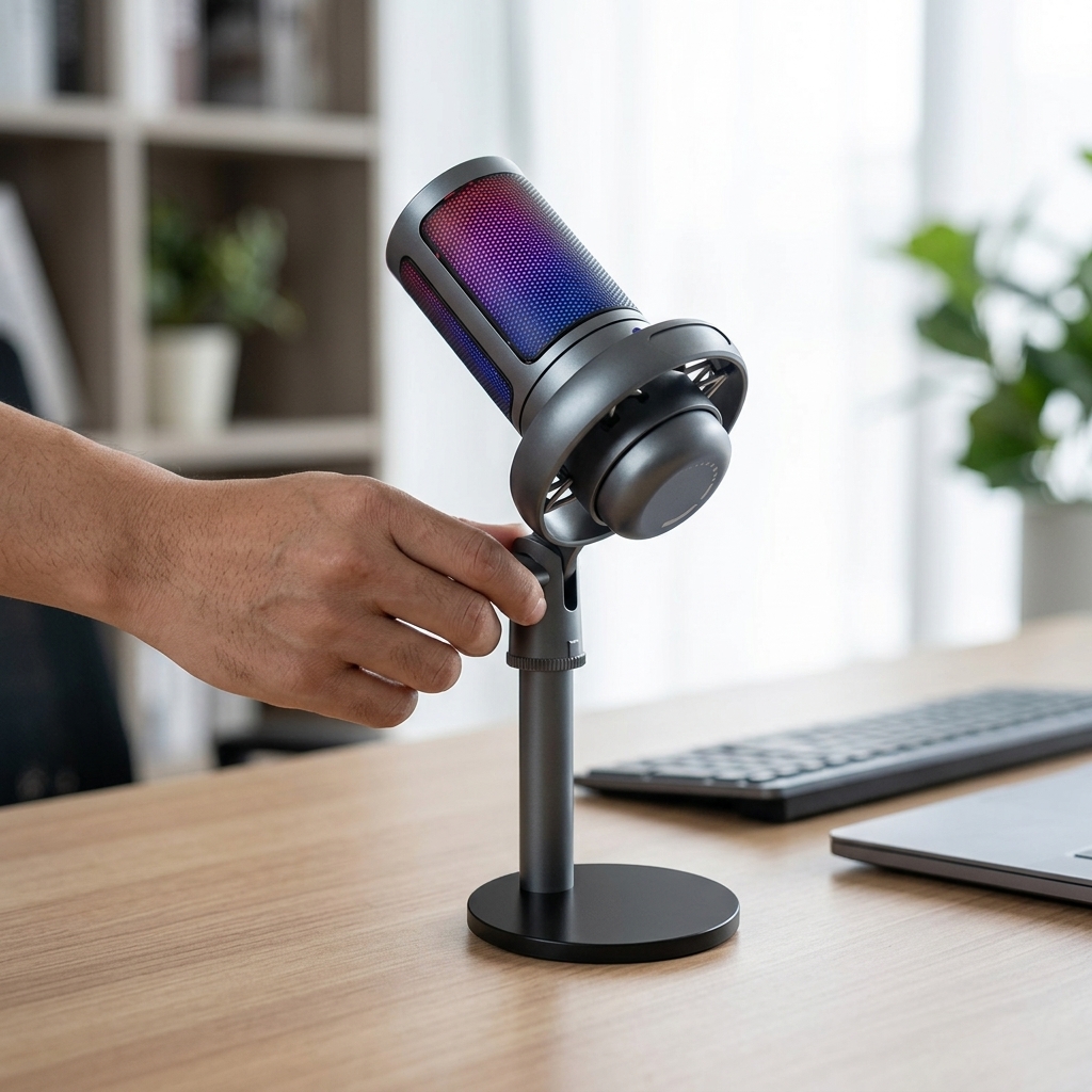 Gambar produk SHOUFEI Mic Kondenser USB Podcast Live Stream Microphone with Stand - ME6S - 6