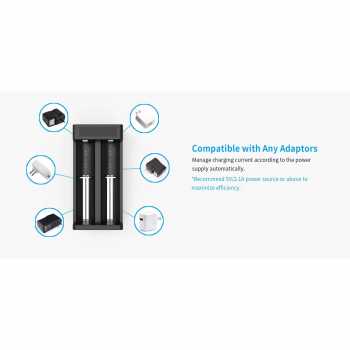 Gambar produk XTAR Charger Baterai 2 Slot 14500 18650 21700 Li-Ion Type C - MC2 Plus-C KT - 7