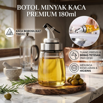 Gambar produk Aihogard Botol Minyak Saos Serbaguna Kaca 180 ml - CW192
