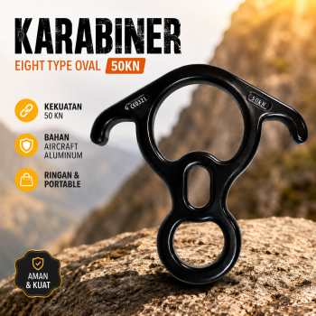 PRO Karabiner Gantungan Carabiner Panjat Tebing Eight Type Oval 50kN - Y50
