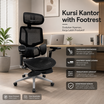 HBADA Kursi Kantor Office Chair Lumbar Support 6D Armrest 4D Headrest - E3 Pro