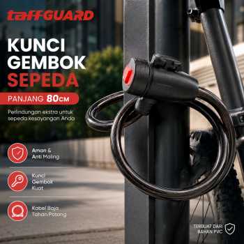Gambar produk TaffGUARD Kunci Gembok Sepeda Kabel Waterproof Flexible 80cm - GT88
