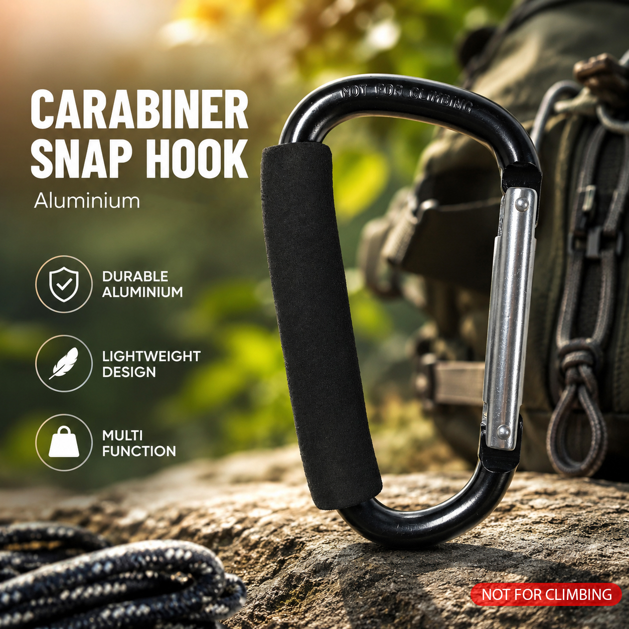 Gambar produk SNO Karabiner Carabiner Snap Hook Gantungan Outdoor Aluminium - 699 - Utama