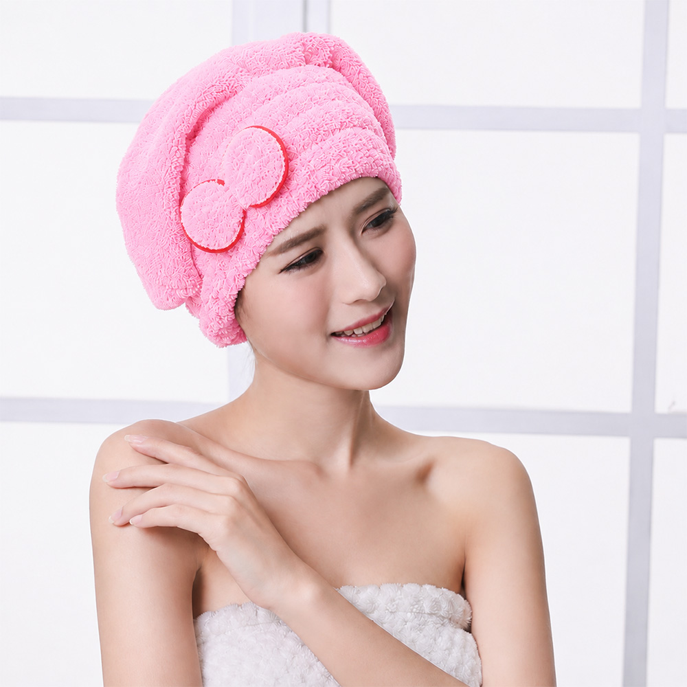 Gambar produk Anller Handuk Pengering Rambut Kepala Hair Wrap Drying Coral Fleece - FO80 - 2