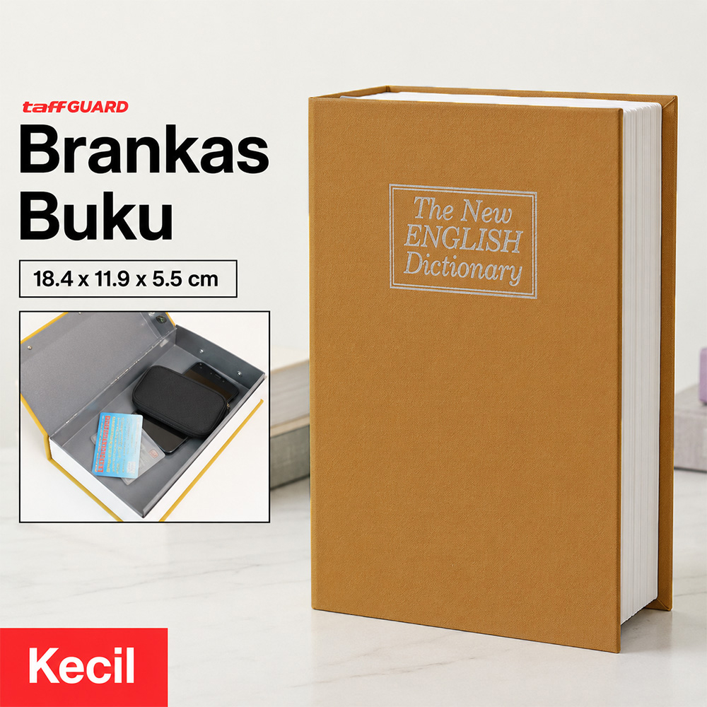 Gambar produk TaffGUARD Brankas Buku Kamus Kunci Manual Anti Maling Hidden Safe Box Kecil - KB-10L - Utama