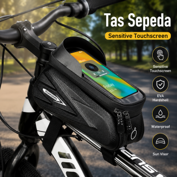 Gambar produk RZAHUAHU Tas Sepeda Top Tube Bike Bag Waterproof Holder HP 6.5 Inch - TZ50
