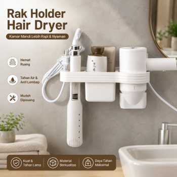Musamban Rak Holder Hair Dryer Kamar Mandi Bathroom Organizer Plastik - MSA23