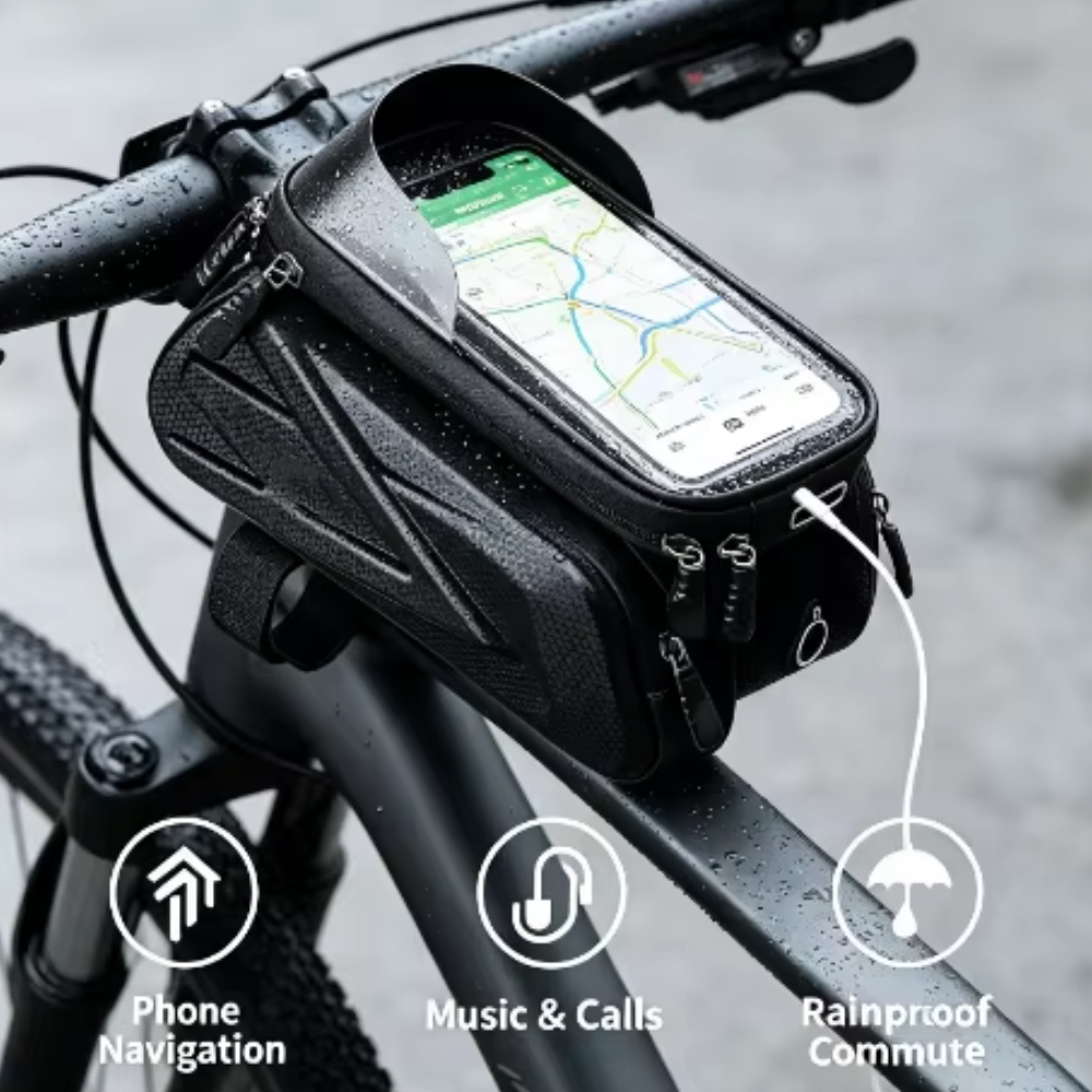 Gambar produk RZAHUAHU Tas Sepeda Top Tube Bike Bag Waterproof Holder HP 6.5 Inch - TZ50 - 1