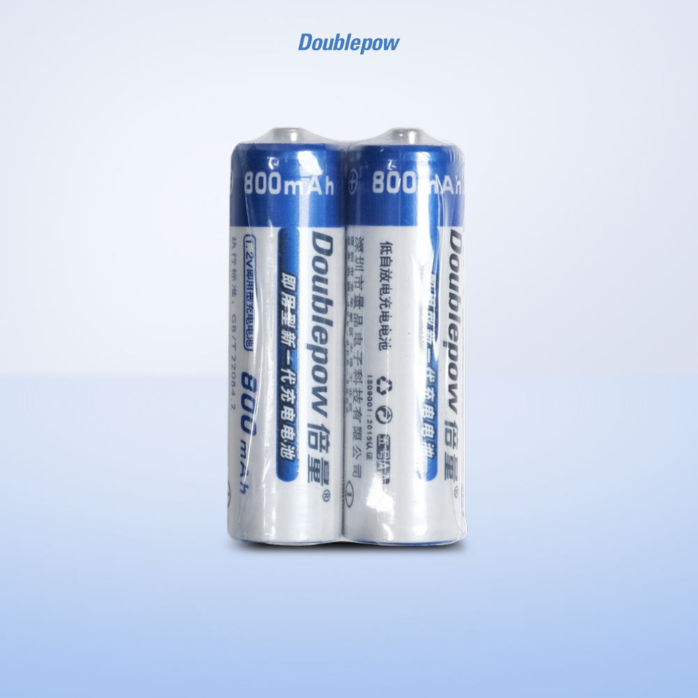 Gambar produk Doublepow Baterai Isi Ulang AA Ni-MH Button Top 800 mAh 1.2V 2 PCS - Kemasan