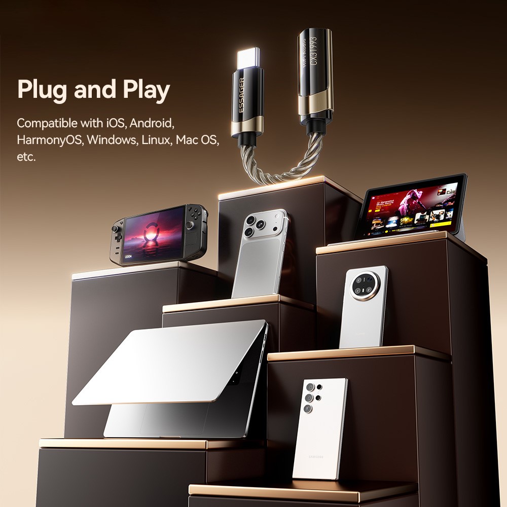 Gambar produk ESSAGER DAC Adaptor Audio HiFi OTG USB Type C to 3.5mm CX31993 - ES-YP29 - 8