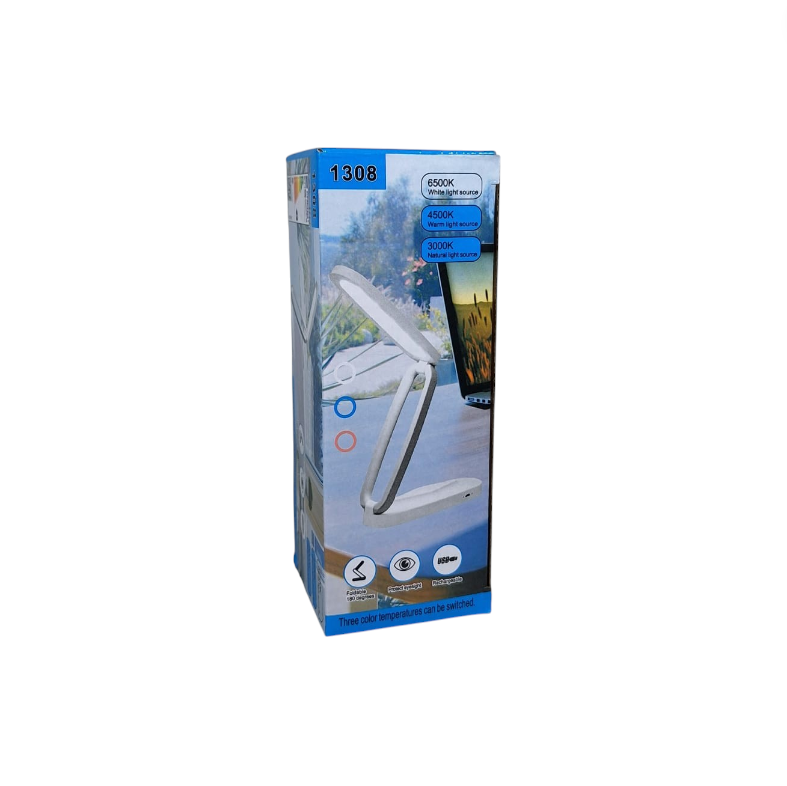 Gambar produk TaffLED Lampu Meja Belajar Rechargeable Foldable 3 Color 8W - 1308 - Kemasan
