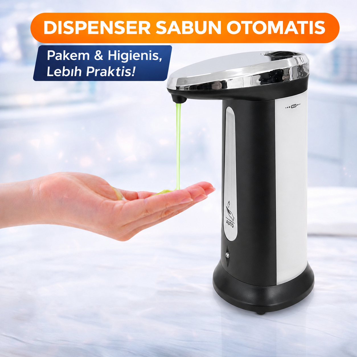 Gambar produk Finether Soap Magic Tabung Dispenser Sabun Otomatis 400ml - AD-03 - Utama