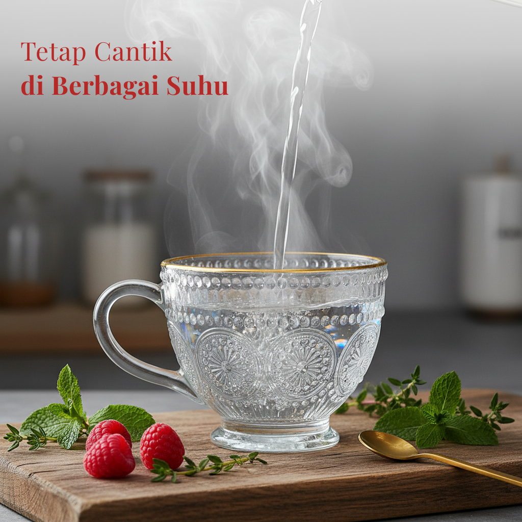 Gambar produk Taiyanghua Cangkir Kopi Kaca Tahan Panas Sunflower Line Mug 325ml - A1 - 2
