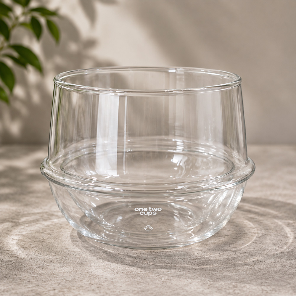 One Two Cups Gelas Kaca Aesthetic Tahan Panas Double Wall Glass 550ml - PLY1710 Gambar produk One Two Cups Gelas Kaca Aesthetic Tahan Panas Double Wall Glass 550ml - PLY1710 - Utama