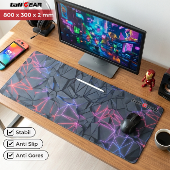 TaffGEAR Gaming Mouse Pad Desk Mat Anti Slip Colorful Polygonal - LM-980
