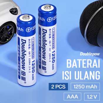 Gambar produk Doublepow Baterai Isi Ulang AAA Ni-MH Button Top 1250mAh 1.2V 2 PCS