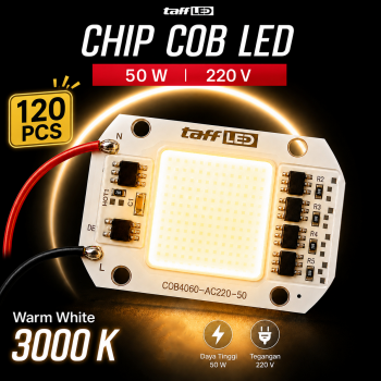 TaffLED Chip LED Lampu COB Floodlight Spotlight Warm White 50W 120PCS - COB4060-AC220-50