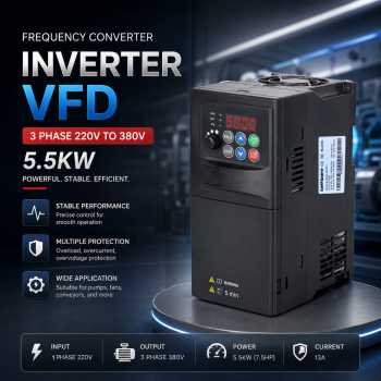 Taffware Frequency Converter Inverter VFD 3 Phase 220V to 380V 5.5KW - SU600A-5R5G1