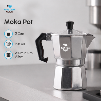 One Two Cups Moka Pot Teko Kopi Espresso Coffee Maker Stovetop - L10