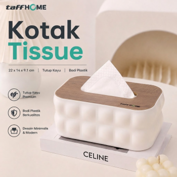 TaffHOME Kotak Tisu Kayu Multifungsi Wooden Tissue Box 22x14x9.1cm - ZJ80