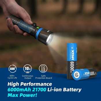 Gambar produk XTAR Baterai Isi Ulang Recharge 21700 Button Top 6000mAh 10A 3.6V 1PCS - Max Power