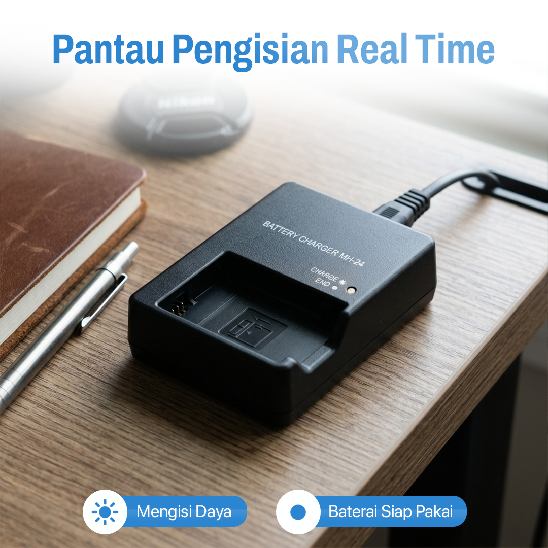 Gambar produk BRDRC Charger Baterai Kamera MH-24 for Nikon P7000 D5100 D5200 D5300 - BR100 - 3