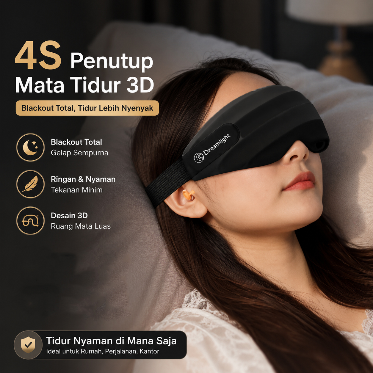 Gambar produk Xiaomi Dreamlight 4S Penutup Mata Tidur 3D Air Eye Mask Blackout - DL4S - Utama