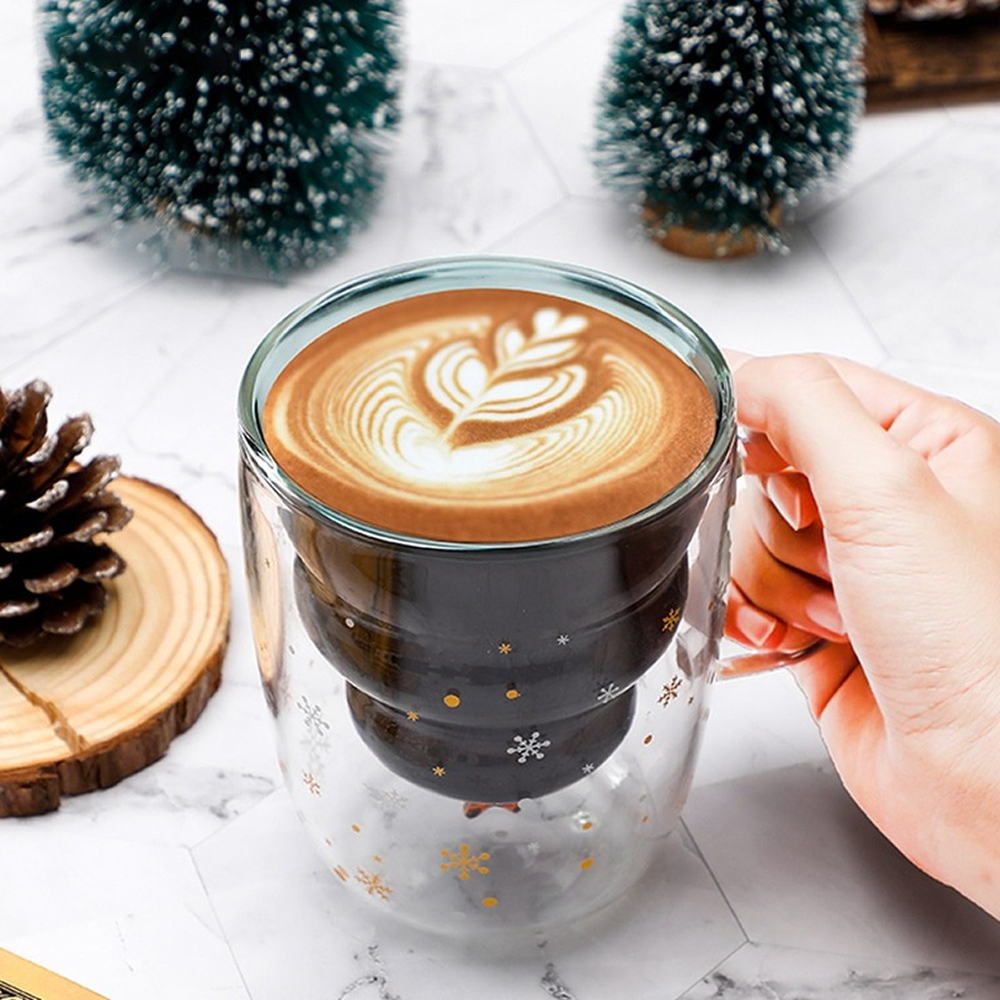 Gambar produk WARM HOME Cangkir Kopi Kaca Double Wall Tahan Panas Mug Glass 300ml - WH3 - 5