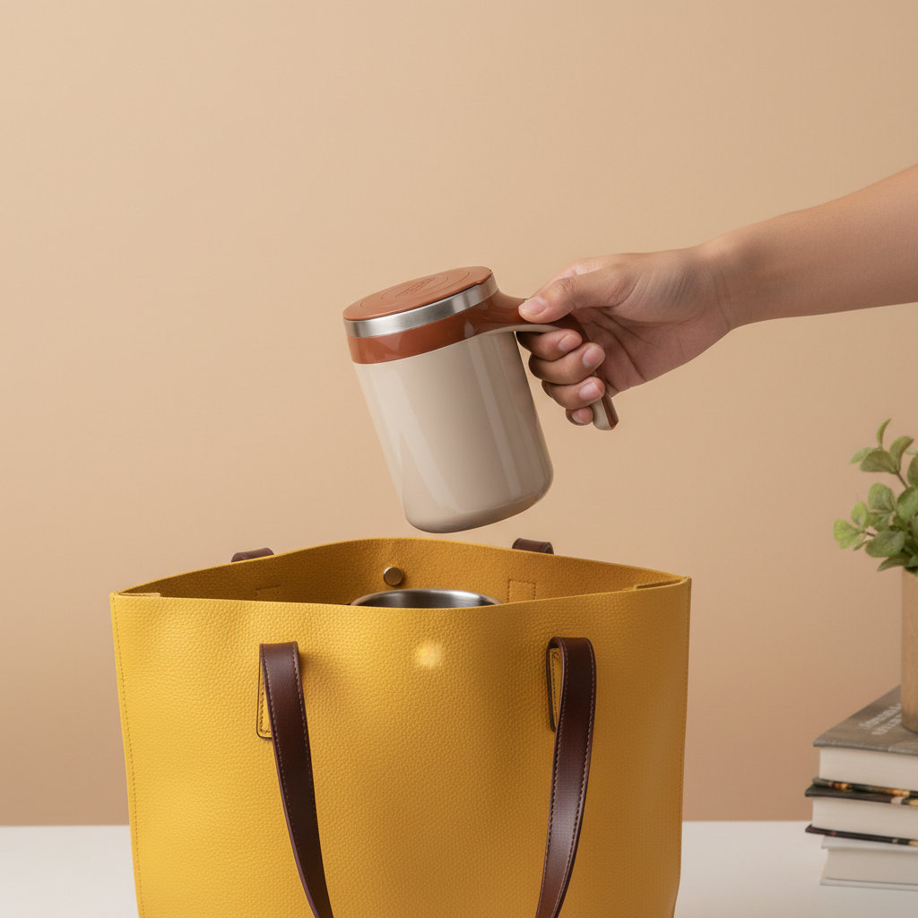 Gambar produk Ditim Cangkir Aduk Otomatis Rechargeable Self Stirring Mug 380ml - HF-630 - 5