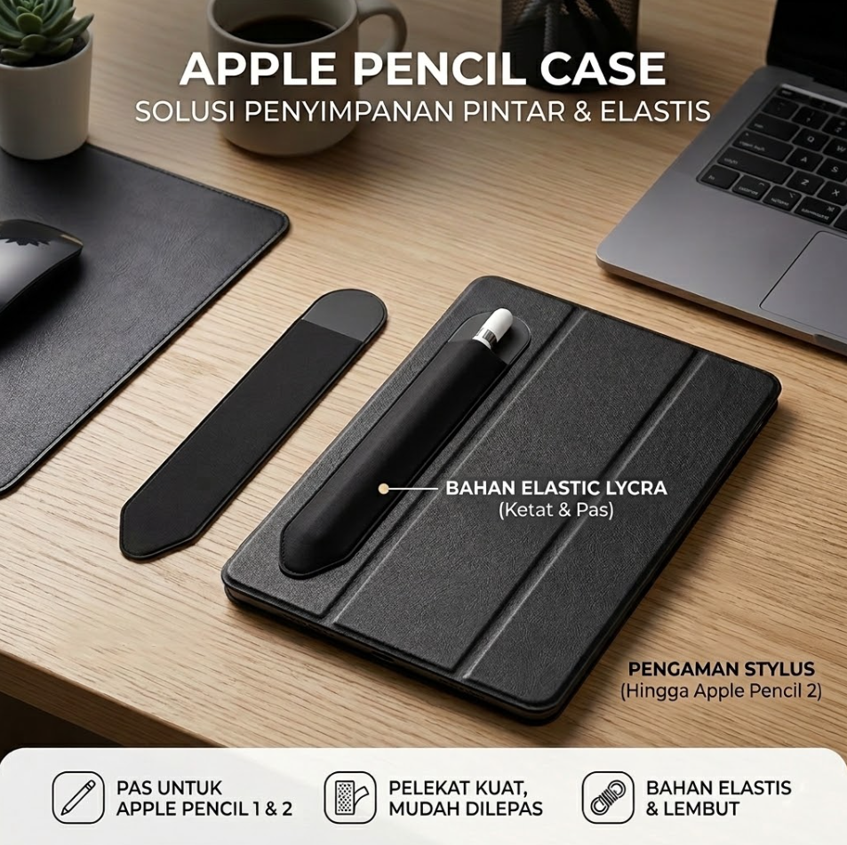 Gambar produk HuanLe Apple Pencil Case Adhesive Sleeve Case Holder Elastic Lycra - D5QC - Utama